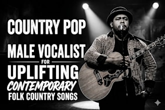 be your country pop male vocalist for uplifting contemporary folk country songs