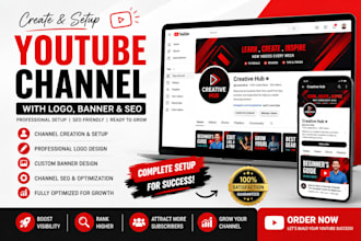 create and setup youtube channel with logo, banner, and seo