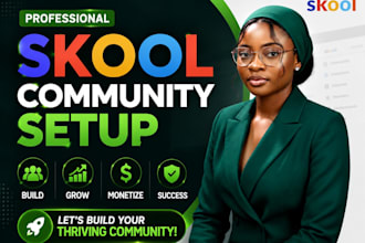 setup skool community, course, onboarding, automation and engagement