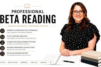 beta read romance novel, cozy fantasy beta reader, plot review for indie authors