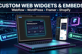 build and embed custom interactive widgets for webflow, wordpress, or framer