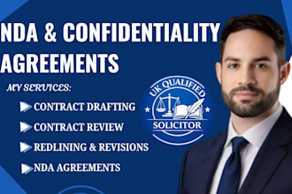 draft nda and confidentiality agreements as a UK solicitor