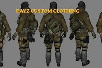 port 3d model assets to dayz, weapons, clothes, cars, zombies gears and skins