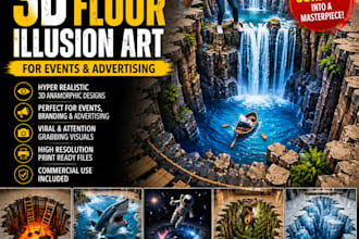 design viral 3d anamorphic floor illusion art for events advertising