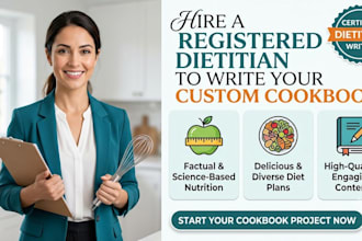 be your cookbook writer, high quality