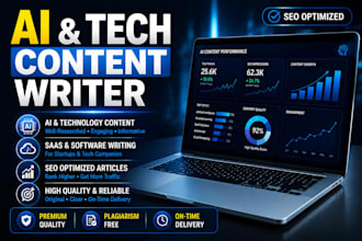 write SEO ai and technology blog posts for startup and saas
