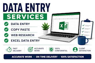 do data entry, copy paste, typing and web research