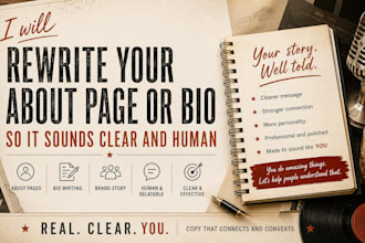 rewrite your about page or bio so it sounds clear and human
