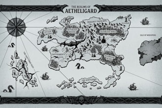 design immersive fantasy vector maps for dnd novels and rpg worldbuilding assets