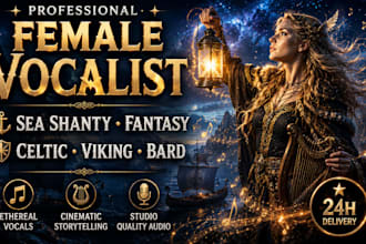 sing pirate music, sea shanty, fantasy, celtic, ethereal vocals, vikings, bard