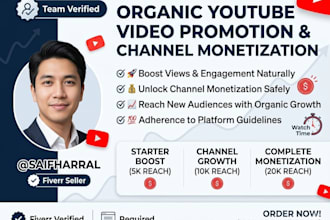 do organic youtube video promotion for channel monetization