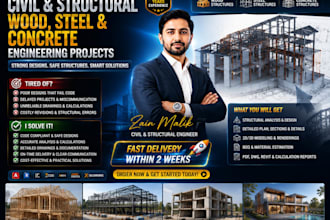 design civil and structural wood, steel, and concrete engineering projects