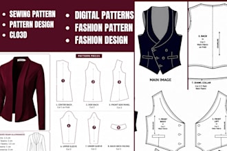 create sewing pattern sewing instruction cosplay pattern and clo 3d design
