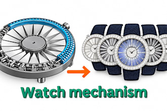 do 3d watch cad design, 2d watch technical drawings for watch components