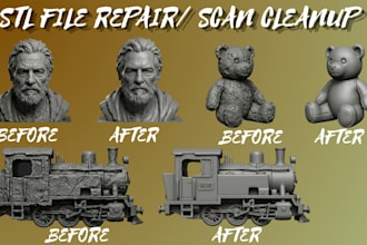 fix stl file errors repair mesh clean 3d scan and optimize for 3d printing