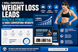 generate weight loss leads, health and fitness leads and website