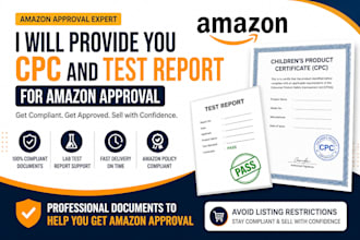provide CPC certificate and test report for amazon product approval