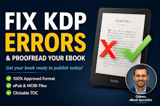 fix your amazon kdp ebook formatting errors and proofread