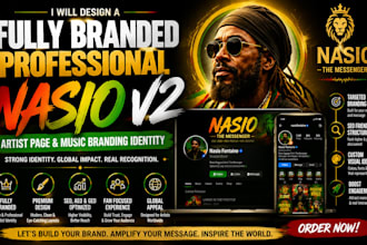 design fully branded professional nasio v2 artist page music branding identity