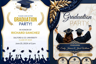 design graduation invitation canva template save the date graduation card design