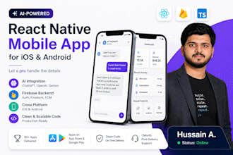 do react native flutter development as ios and android ai mobile app developer