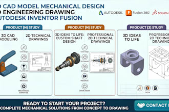 3d cad model mechanical design 2d engineering drawing autodesk inventor fusion