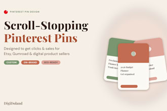 design custom pinterest pins for digital products