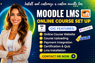 fully set up your moodle lms website and launch your online course