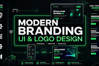 design modern logo branding and premium web UI layouts