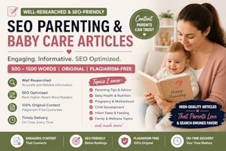 write SEO parenting articles that are medically researched