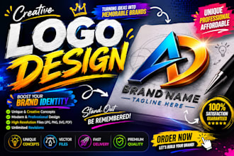 design professional logo custom brand identity with branding kit