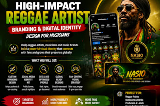 create high impact reggae artist branding and digital identity design for music