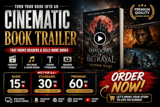 design cinematic book trailer and ebook marketing video promotion