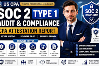 us CPA perform soc2 type 1 audit, soc2 compliance, CPA attestation report