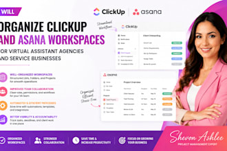 organize clickup and asana workspaces for virtual assistant agencies and service