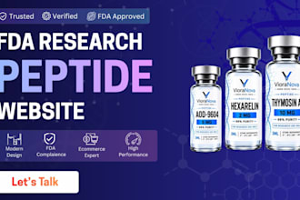 build fda disclaimer compliant peptide website or supplement website fast secure