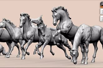 design 3d characters from 2d sketch, 2d arts 2d characters to 3d model stl file