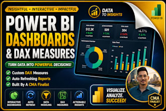 build a power bi dashboard with dax measures as a power bi expert
