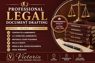 draft contracts, agreements, motions, deeds, and llc documents