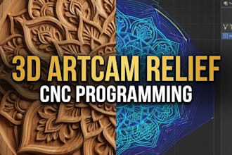 create 3d toolpath and artcam relief models for cnc router