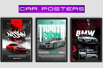 design car poster, car ad, car flyer professionally