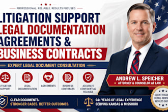 provide litigation support, legal documentation, agreement,and business contract