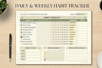 design a modern habit tracker template