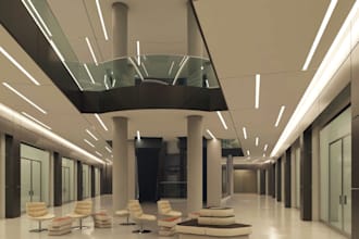 design 3d rendering for shopping mall, commercial building and retail plaza