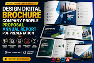 design digital brochure company profile proposal annual report pdf presentation