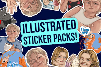 illustrate custom stickers for you