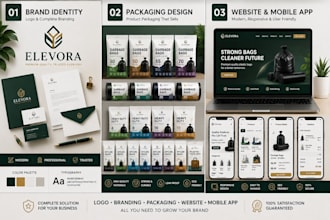 create a complete brand identity,   website, and mobile app