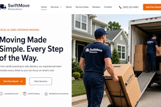 design wix moving company website relocation service business cargo website