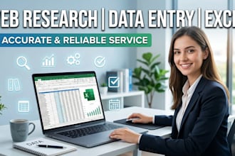 do data entry excel work, web research and virtual assistant tasks
