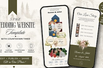 create a custom luxury wedding website invitation with rsvp and custom domain